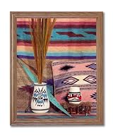 Southwestern Native American Indian Pottery # 1 Picture Oak Framed Art Print