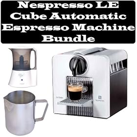 Nespresso C185W LE Cube Automatic Espresso Machine Bundle