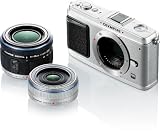 OLYMPUS PEN マイクロ一眼 E-P1 ツインレンズキット シルバー E-P1 TKIT-SLV 画像