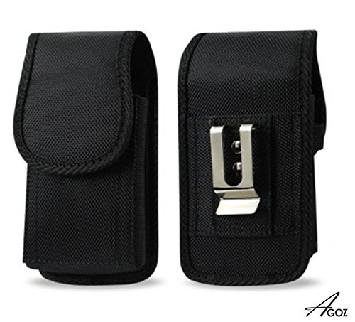 AGOZAgoz Carrying Case For JitterBug SMART, Jitterbug SMART2, Jitterbug SMART 3 Rugged Camping,Hiking,Outdoors Contractor Vertical Canvas Holster Pouch Cover with Belt Loop, Metal Belt Clip (6 x 3.1 inch)