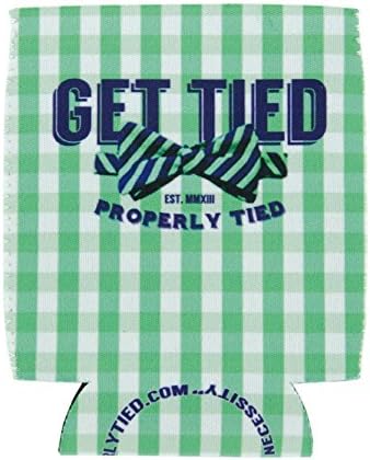 Properly Tied Get Tied Green Koozie