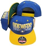 Milwaukee Brewers Blue/Gold Two Tone Plastic Snapback Adjustable Plastic Snap Back Hat / Cap