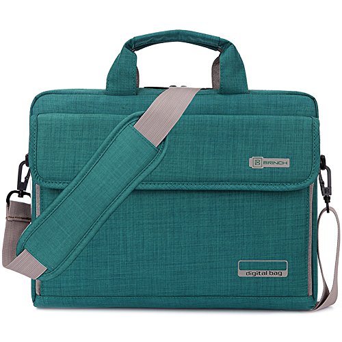 Brinch Unisex Oxford Universal Laptop Sleeve Messenger Shoulder Bag for 15 - 15.6 Inch Laptop (Green)