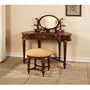 Powell Antique Mahogany Vanity Mirror and Bench