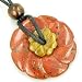 Double Lucky Flower Amulets Tiger Eye and Red Jasper Necklace