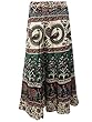 Wrap Skirt - Cotton Green Printed Cotton Wraparound Long Skirts