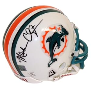 Miami Dolphins Mark Clayton Autographed Riddell Mini Helmet 2002 Topps Reserve Football #/570