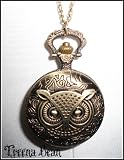 Treena Bean Retro Brass Owl Pocket Watch Necklace***FREE SHIPPING***