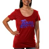 MLB Texas Rangers Ladies Missy Slub Baby Jersey Scoop Neck T-Shirt - Red (Small)
