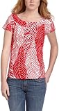 Rafaella Women's Abstract Palm Top,Flame Red,X-Large