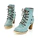 Charm Foot Fashoin Studded Womens Chunky Heel Martin Boots High Top Boots