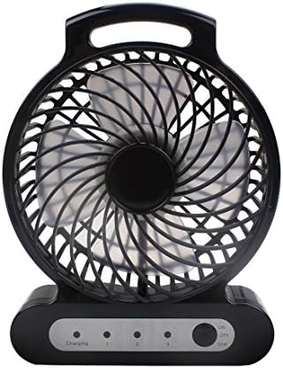 Mini Fan, Akaigu AK-F2041 USB Fan 3-Speed Portable Rechargeable Desktop Fan with Big Handle (Black)