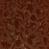 Flocked Velvet Paper- Brown Tulips and Vines 22x30 Inch Sheet