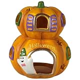 GREENHOUSE ハロウィン HW陶製オーナメント パンプキンの館 LEDキャンドルライト付き HW268-B