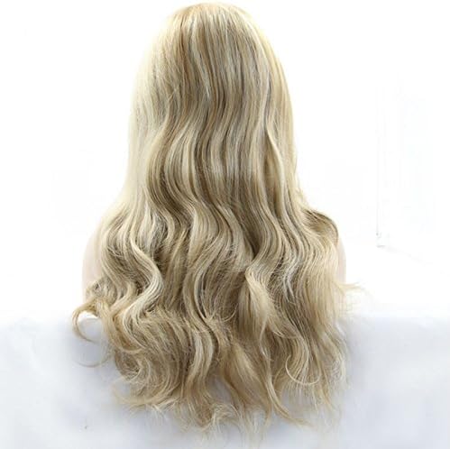kylie Jenner Heat Resistant Fiber Hair mermaid piano color ombre blonde to light brown body wave Synthetic lace front wig for women free shipping