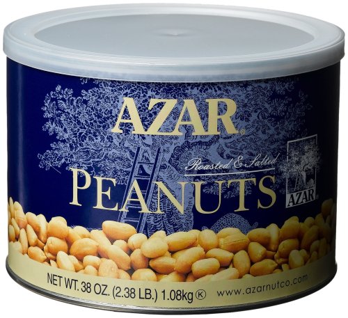 Azar Nut Company Peanuts, Oil Roasted, Salted, 2.38-Pound Cans (Pack of 3) by Azar Nut Company