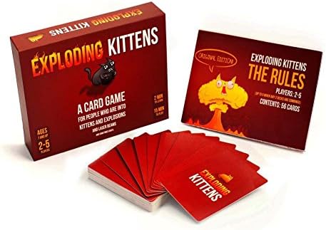 BLE EXPLODING KITTENS Outdoor Sport Games Playing Cards games Exploding Game Original and NSFW Editions (Red)