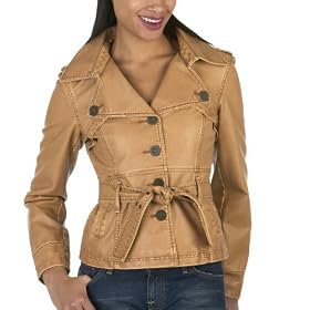 Mossimo® Black: Faux-Leather Tie Blazer - Toffee