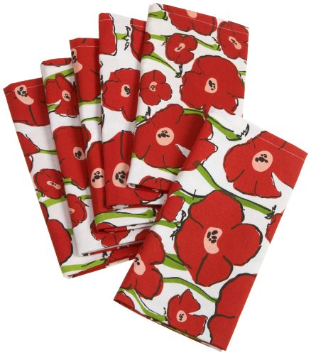 DII Field of Poppies Napkin, Set of 6