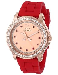 Juicy Couture Womens 1901068 Pedigree Red Silicone Strap Watch