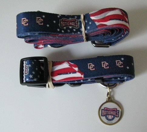 Washington Nationals Pet Set Dog Leash Collar Id Medium