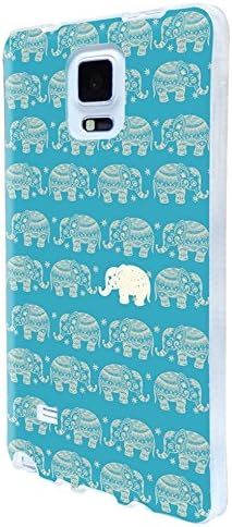 note 4 Case,note4 case,Samsung note 4 Case,Galaxy note 4 Case,ChiChiC full Protective unique Case slim durable Flexible Soft TPU Cases Cover for Samsung Galaxy Note 4 SM-N910S SM-N910C,cute gold elephant on teal background