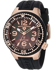 Swiss Legend Womens 11044P-RG-01MOP Neptune Black Mother-Of-Pearl Dial Black Silicone Watch