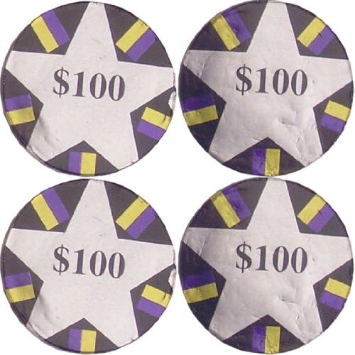 Holographic Metallic Foil Chocolate $100 Poker Chips 1 Oz Mesh Bag - 30 Mesh Bags Tub