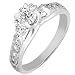 1 1/10ctw Round Brilliant Cut Diamond Ring in 18K White Gold (GH/VS-SI)