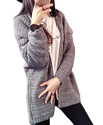 (ドチィン)DaoCheng レディース 秋冬 カーディガン 無地Vネックロング丈カーディガンカジュアルゆったり体型カバーカーディガン ニットセーター おしゃれ カジュアル カーディガン レディース アウター ロング カーデイガン 羽織 ニット ガウン セーター カーデガン アウタ カーデ ジャケット セータ コート 上着