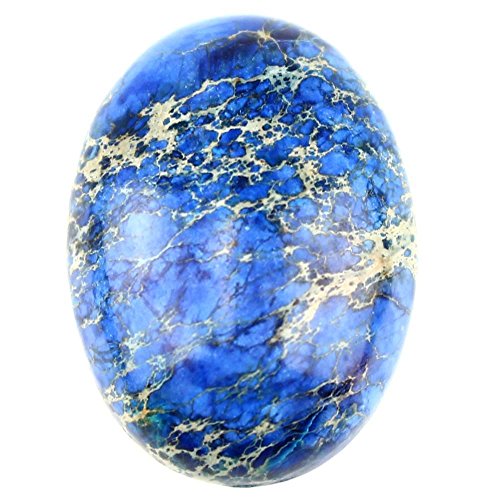 25x18mm Oval Cabochon CAB Flatback Semi-precious Gemstone Ring Face (Blue Sea Sediment Jasper)