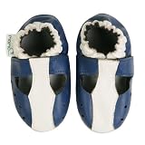 Momo Baby Soft Sole Baby Sandal Shoes - T-Strap Blue
