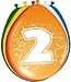 8 Luftballons Zahl 2 Geburtstag bunt