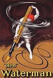 IDEAL WATERMAN FOUNTAIN PEN VINTAGE POSTER REPRO