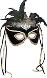 Black Feather Couples Mask Adult