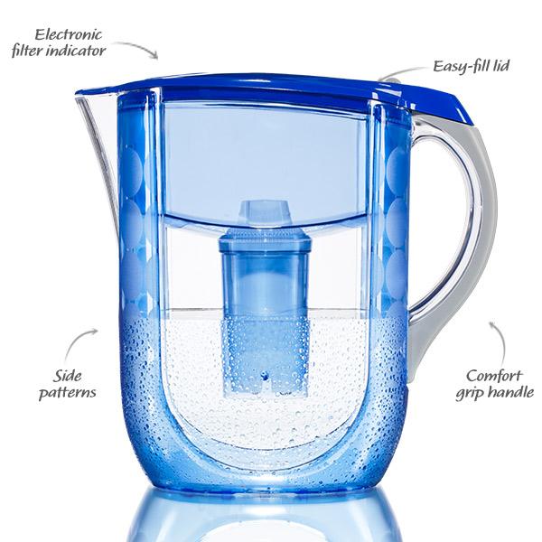 Brita Grand Water Filter Pitcher, Blue Bubbles, 10 Cup