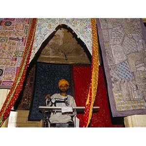 Textile Worker at His Sewing Machine, Jaisalmer, Rajasthan State, India Stretched Canvas Poster Print by Marco Simoni, 12×16