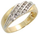 10k Goldmen's Ring, W/ 0.18 Carat Brilliant Cut Diamonds, 1/4