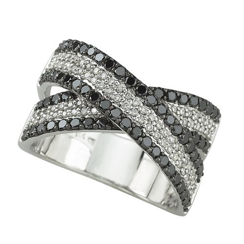 14K White Gold 1 1/5 ct. Black and White Diamond Fashion Ring 51xIE3%2BkYUL 14K White Gold 1 1/5 ct. Black and White Diamond Fashion Ring
