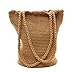 Bucket Bags Womens Handbags Winter Crochet Bags Shoulder Purse Shopper,Brown