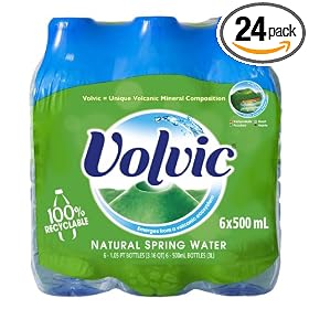 Volvic Natural Spring Water, 500ml- Bottles (Pack of 24)