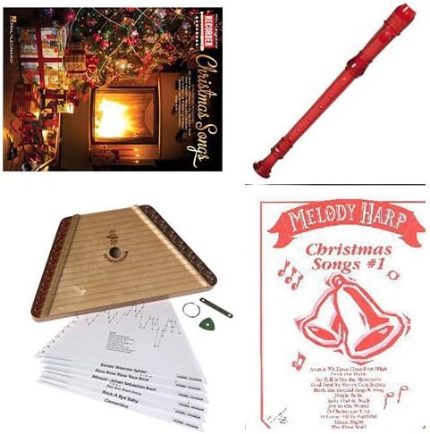 Melody Harp with Christmas Book 1 &amp; Red Christmas Recorder &amp; Christmas Book
