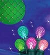 Set of 100 LED Multi G12 Berry Fashion Glow Net Christmas Lights - Green Wire