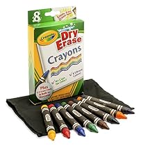 Crayola; Dry-Erase Crayons; Art Tools; 8 Count; Washable; Perfect for Classroom Art Activities; Includes Sharpener and Erase Cloth

