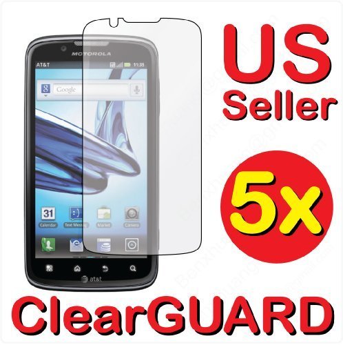 5x Motorola Atrix 2 MB865 Premium Invisible Clear LCD Screen Protector Cover Guard Shield Protective Film Kit (5 pieces)