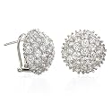 DOME CLUSTER WHITE CZ EARRING, CHELINE