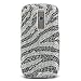 Premium Luxurious Designer Hard Crystal Full Diamond Snap-on Case for HTC Google G2 My Touch Magic 3G - Full Diamond Case with Silver Zebra Print