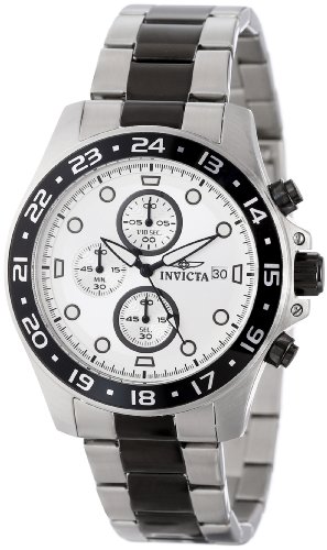 Invicta Men's 15209 Pro Diver Chronograph Silver Dial Two Tone Stainless Steel Watch