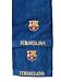 LOT DE 2 DRAPS DE BAIN FC BARCELONE BLEU 100% COTON 70X140 CM ET 50X100 CM