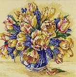 Watercolor Tulips Needlepoint Kit-14''X14''
